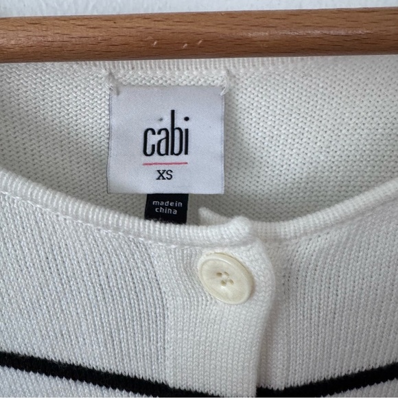 Cabi Turnabout cardigan black white stripe Size XS - Picture 4 of 9